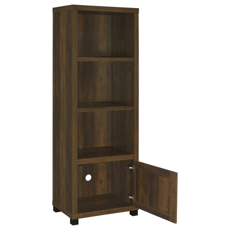 Sachin Dark Pine 3-shelf Engineered Wood Media Tower - Ornate Home