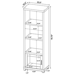 Sachin Distressed Pine 3-shelf Engineered Wood Media Tower - Ornate Home