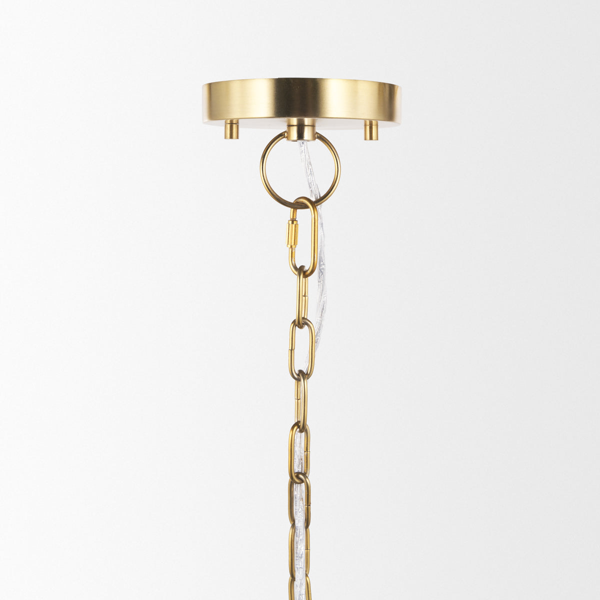 Sadah Gold Tall Clear Blown Glass Metal Pendant Light - Ornate Home