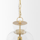 Sadah Gold Tall Clear Blown Glass Metal Pendant Light - Ornate Home