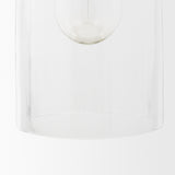 Sadah Gold Tall Clear Blown Glass Metal Pendant Light - Ornate Home