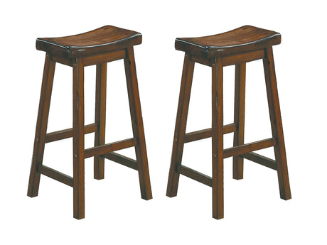 Saddleback Warm Cherry Pub Height Stool (Set of 2) - Ornate Home