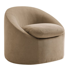 Sadie Almond Slipcovered Linen-Blend Round Accent Chair - Ornate Home