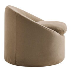 Sadie Almond Slipcovered Linen-Blend Round Accent Chair - Ornate Home