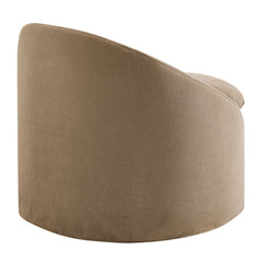 Sadie Almond Slipcovered Linen-Blend Round Accent Chair - Ornate Home