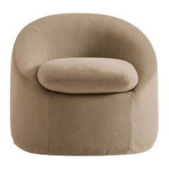 Sadie Almond Slipcovered Linen-Blend Round Accent Chair - Ornate Home