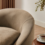 Sadie Almond Slipcovered Linen-Blend Round Accent Chair - Ornate Home