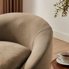 Sadie Almond Slipcovered Linen-Blend Round Accent Chair - Ornate Home