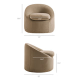 Sadie Almond Slipcovered Linen-Blend Round Accent Chair - Ornate Home