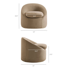 Sadie Almond Slipcovered Linen-Blend Round Accent Chair - Ornate Home