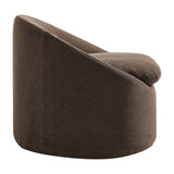 Sadie Cocoa Slipcovered Linen-Blend Round Accent Chair - Ornate Home