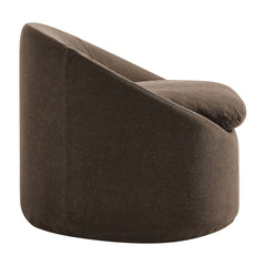 Sadie Cocoa Slipcovered Linen-Blend Round Accent Chair - Ornate Home