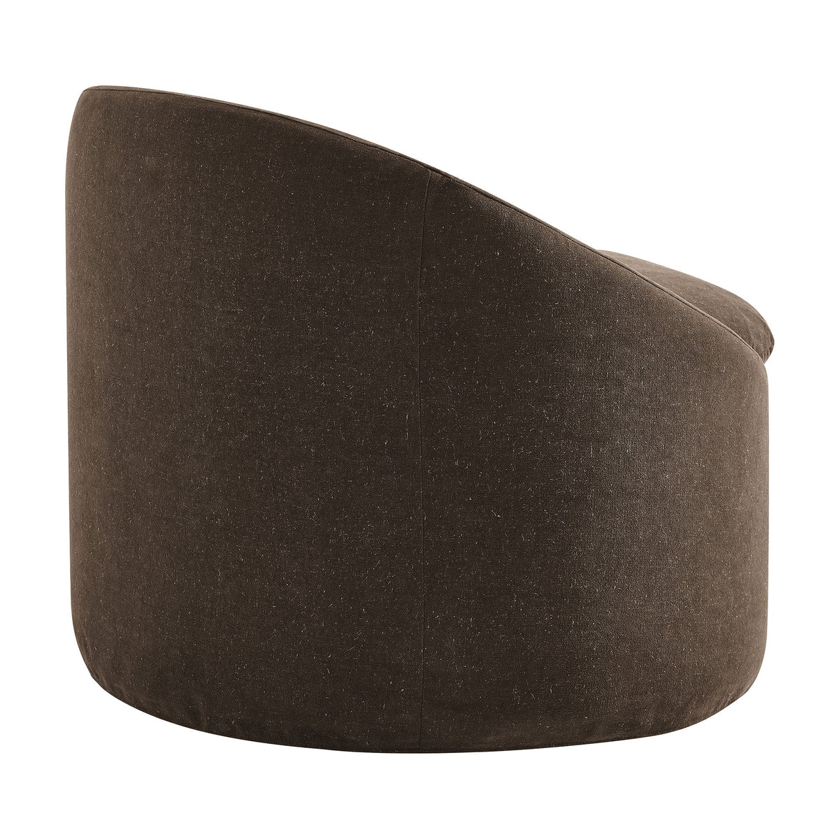 Sadie Cocoa Slipcovered Linen-Blend Round Accent Chair - Ornate Home