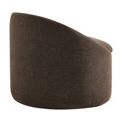 Sadie Cocoa Slipcovered Linen-Blend Round Accent Chair - Ornate Home