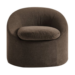 Sadie Cocoa Slipcovered Linen-Blend Round Accent Chair - Ornate Home