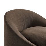 Sadie Cocoa Slipcovered Linen-Blend Round Accent Chair - Ornate Home