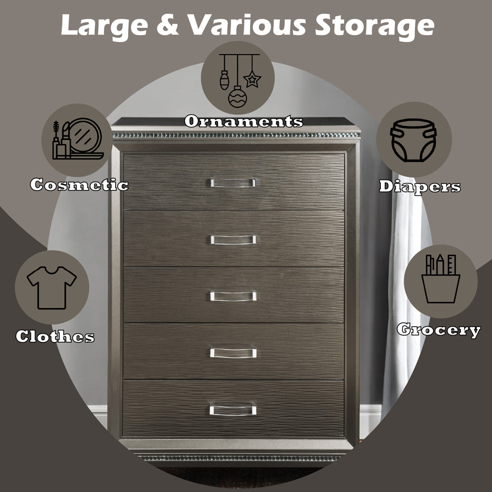 Sadie Dark Champagne Chest - Ornate Home