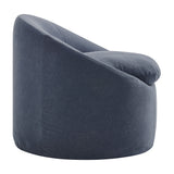 Sadie Denim Slipcovered Linen-Blend Round Accent Chair - Ornate Home