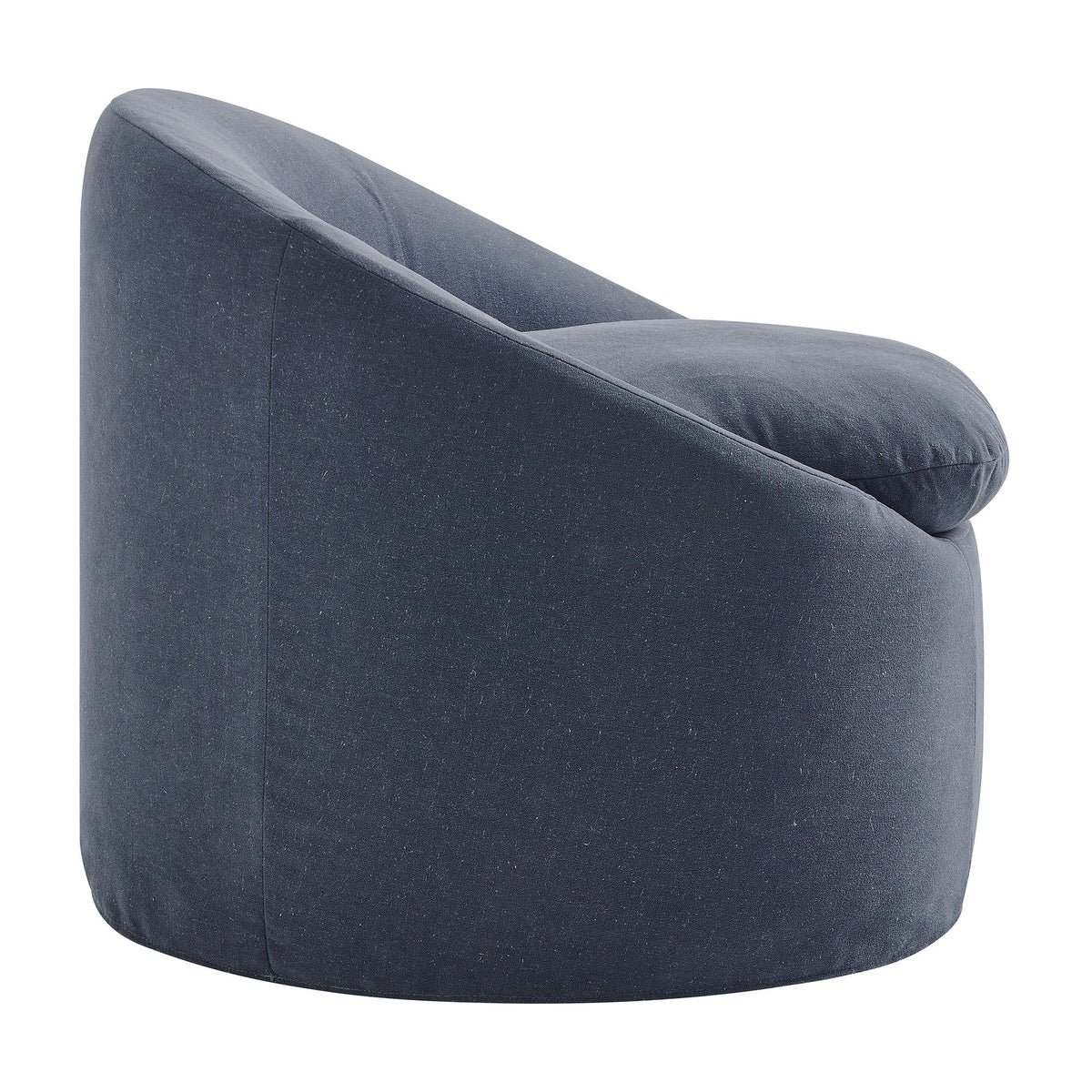 Sadie Denim Slipcovered Linen-Blend Round Accent Chair - Ornate Home
