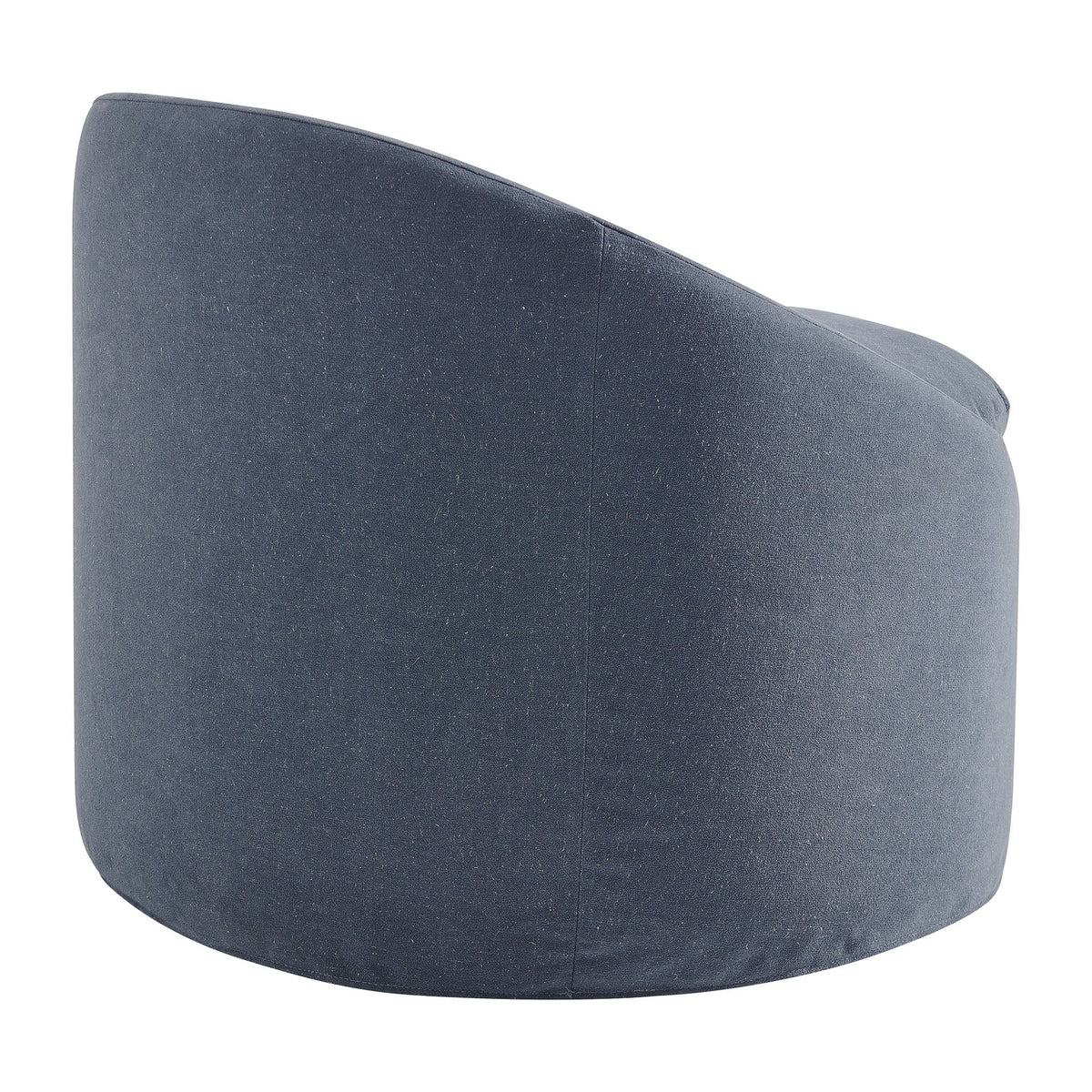 Sadie Denim Slipcovered Linen-Blend Round Accent Chair - Ornate Home
