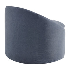 Sadie Denim Slipcovered Linen-Blend Round Accent Chair - Ornate Home