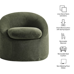 Sadie Sage Slipcovered Linen-Blend Round Accent Chair - Ornate Home