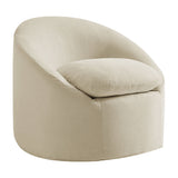 Sadie Slipcovered Linen-Blend Round Accent Chair - Ornate Home