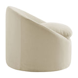Sadie Slipcovered Linen-Blend Round Accent Chair - Ornate Home