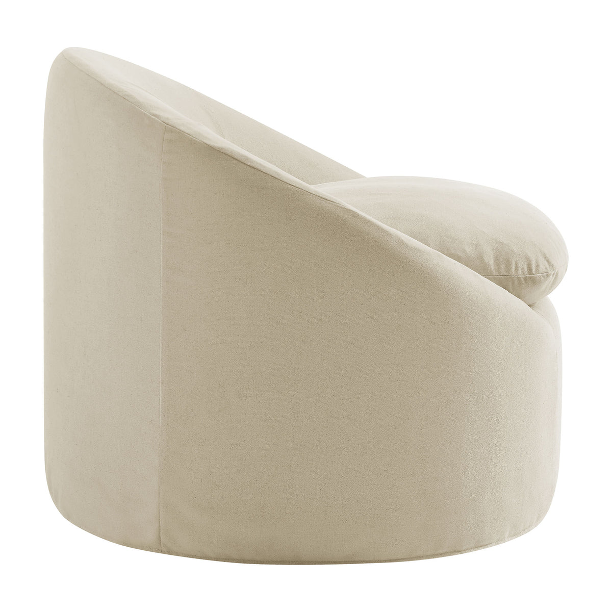 Sadie Slipcovered Linen-Blend Round Accent Chair - Ornate Home