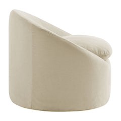 Sadie Slipcovered Linen-Blend Round Accent Chair - Ornate Home