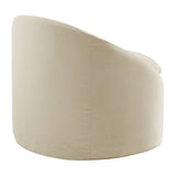 Sadie Slipcovered Linen-Blend Round Accent Chair - Ornate Home