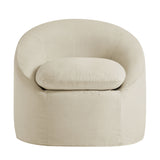 Sadie Slipcovered Linen-Blend Round Accent Chair - Ornate Home