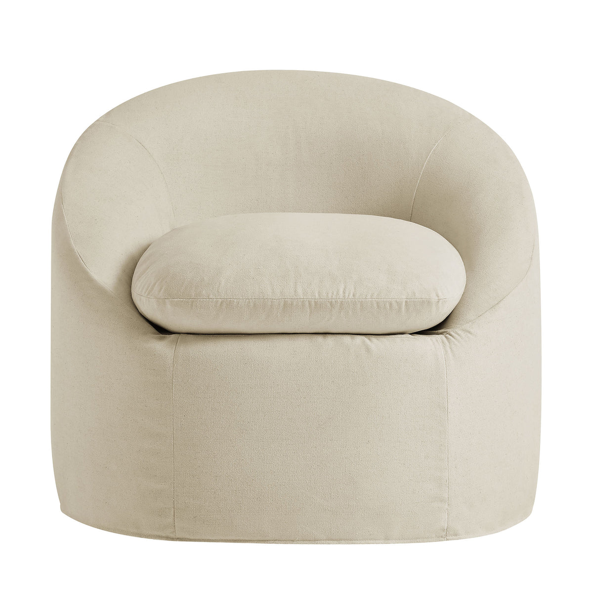 Sadie Slipcovered Linen-Blend Round Accent Chair - Ornate Home