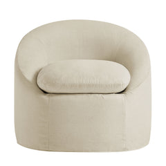 Sadie Slipcovered Linen-Blend Round Accent Chair - Ornate Home