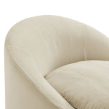 Sadie Slipcovered Linen-Blend Round Accent Chair - Ornate Home