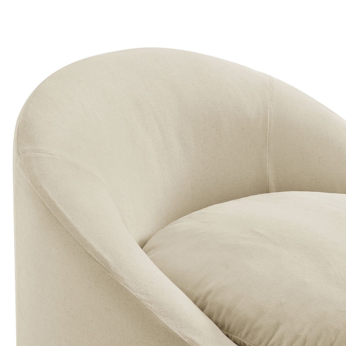 Sadie Slipcovered Linen-Blend Round Accent Chair - Ornate Home
