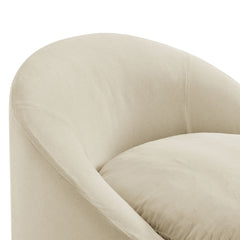 Sadie Slipcovered Linen-Blend Round Accent Chair - Ornate Home