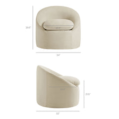 Sadie Slipcovered Linen-Blend Round Accent Chair - Ornate Home