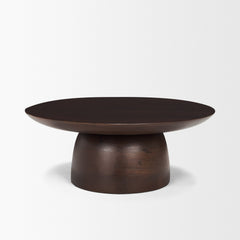 Sadira Mid-Dark Brown Small Solid Wood Round Riser