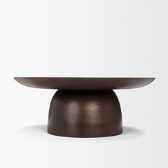 Sadira Mid-Dark Brown Small Solid Wood Round Riser