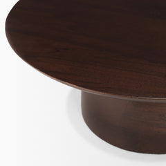 Sadira Mid-Dark Brown Small Solid Wood Round Riser