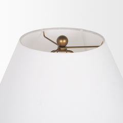 Sadiyah Antiqued Gold/Cream Brushed Metal Table Lamp
