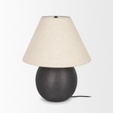 Sadiyah Black/Beige Brushed Metal Table Lamp
