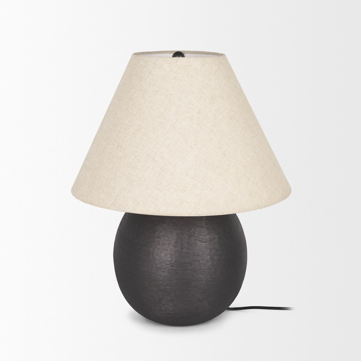 Sadiyah Black/Beige Brushed Metal Table Lamp