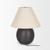 Sadiyah Black/Beige Brushed Metal Table Lamp