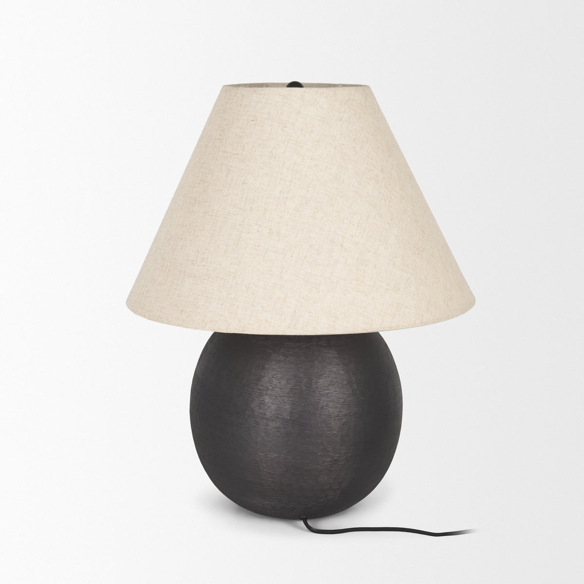 Sadiyah Black/Beige Brushed Metal Table Lamp