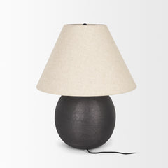 Sadiyah Black/Beige Brushed Metal Table Lamp - Ornate Home