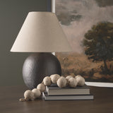 Sadiyah Black/Beige Brushed Metal Table Lamp