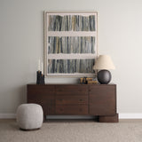 Sadiyah Black/Beige Brushed Metal Table Lamp