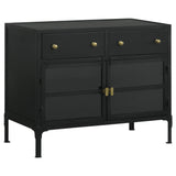 Sadler Matte Black 2-drawer Metal Accent Storage Cabinet - Ornate Home